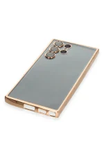 Newface Samsung Galaxy S22 Ultra Kılıf Razer Lensli Silikon - Gold - Görsel 4