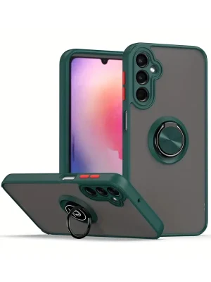 Newface Samsung Galaxy S23 FE Kılıf Montreal Yüzüklü Silikon Kapak - Yeşil