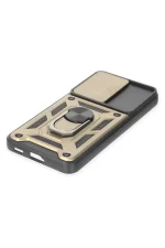 Newface Samsung Galaxy S23 FE Kılıf Pars Lens Yüzüklü Silikon - Gold - Görsel 5