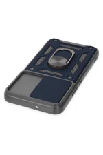 Newface Samsung Galaxy S23 FE Kılıf Pars Lens Yüzüklü Silikon - Lacivert - Görsel 4