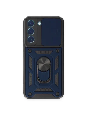 Newface Samsung Galaxy S23 FE Kılıf Pars Lens Yüzüklü Silikon - Lacivert