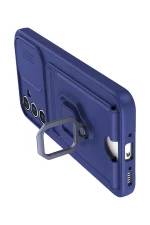 Newface Samsung Galaxy S23 FE Kılıf Zuma Kartvizitli Yüzüklü Silikon - Lacivert - Görsel 3