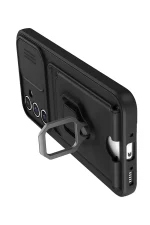 Newface Samsung Galaxy S23 FE Kılıf Zuma Kartvizitli Yüzüklü Silikon - Siyah - Görsel 3