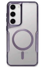 Newface Samsung Galaxy S23 Kılıf Boyi Magsafe Silikon Kapak - Derin Mor