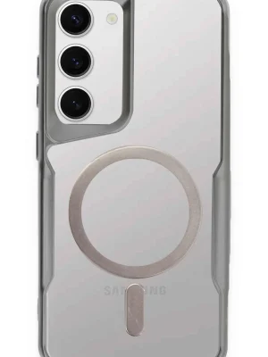 Newface Samsung Galaxy S23 Kılıf Boyi Magsafe Silikon Kapak - Gümüş