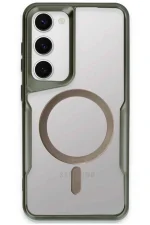 Newface Samsung Galaxy S23 Kılıf Boyi Magsafe Silikon Kapak - Yeşil