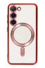 Newface Samsung Galaxy S23 Kılıf Kross Magneticsafe Kapak - Kırmızı