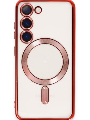 Newface Samsung Galaxy S23 Kılıf Kross Magneticsafe Kapak - Kırmızı