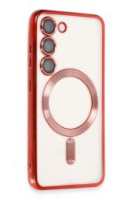 Newface Samsung Galaxy S23 Kılıf Kross Magneticsafe Kapak - Kırmızı - Görsel 2