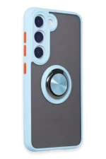 Newface Samsung Galaxy S23 Kılıf Montreal Yüzüklü Silikon Kapak - Buz Mavi - Görsel 2