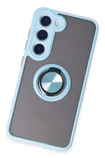 Newface Samsung Galaxy S23 Kılıf Montreal Yüzüklü Silikon Kapak - Buz Mavi - Görsel 3