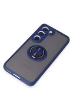 Newface Samsung Galaxy S23 Kılıf Montreal Yüzüklü Silikon Kapak - Lacivert - Görsel 6