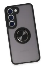 Newface Samsung Galaxy S23 Kılıf Montreal Yüzüklü Silikon Kapak - Siyah - Görsel 4