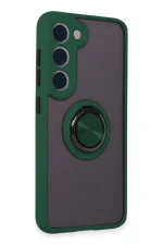 Newface Samsung Galaxy S23 Kılıf Montreal Yüzüklü Silikon Kapak - Yeşil - Görsel 2