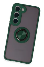 Newface Samsung Galaxy S23 Kılıf Montreal Yüzüklü Silikon Kapak - Yeşil - Görsel 3