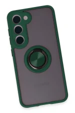 Newface Samsung Galaxy S23 Kılıf Montreal Yüzüklü Silikon Kapak - Yeşil - Görsel 4