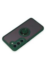 Newface Samsung Galaxy S23 Kılıf Montreal Yüzüklü Silikon Kapak - Yeşil - Görsel 5