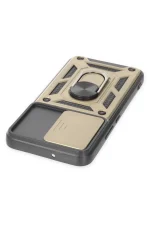 Newface Samsung Galaxy S23 Kılıf Pars Lens Yüzüklü Silikon - Gold - Görsel 4