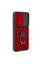 Newface Samsung Galaxy S23 Kılıf Pars Lens Yüzüklü Silikon - Kırmızı - Görsel 2