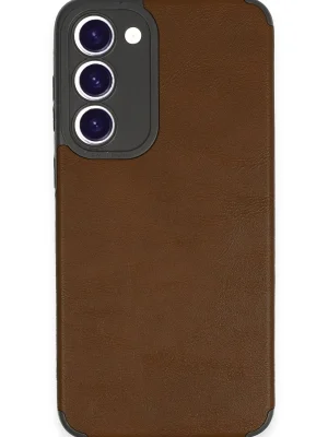 Newface Samsung Galaxy S23 Plus Kılıf Loop Deri Silikon - Kahverengi