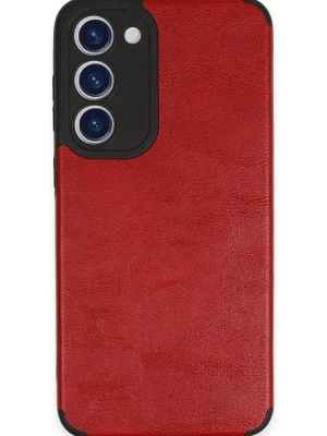 Newface Samsung Galaxy S23 Plus Kılıf Loop Deri Silikon - Kırmızı