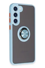 Newface Samsung Galaxy S23 Plus Kılıf Montreal Yüzüklü Silikon Kapak - Buz Mavi - Görsel 2