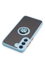 Newface Samsung Galaxy S23 Plus Kılıf Montreal Yüzüklü Silikon Kapak - Buz Mavi - Görsel 4