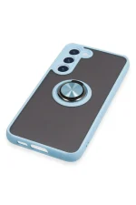 Newface Samsung Galaxy S23 Plus Kılıf Montreal Yüzüklü Silikon Kapak - Buz Mavi - Görsel 5