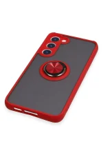 Newface Samsung Galaxy S23 Plus Kılıf Montreal Yüzüklü Silikon Kapak - Kırmızı - Görsel 5