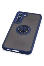 Newface Samsung Galaxy S23 Plus Kılıf Montreal Yüzüklü Silikon Kapak - Lacivert - Görsel 5