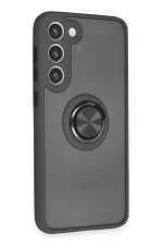 Newface Samsung Galaxy S23 Plus Kılıf Montreal Yüzüklü Silikon Kapak - Siyah - Görsel 2