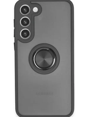 Newface Samsung Galaxy S23 Plus Kılıf Montreal Yüzüklü Silikon Kapak - Siyah