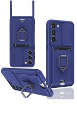 Newface Samsung Galaxy S23 Plus Kılıf Zuma Kartvizitli Yüzüklü Silikon - Lacivert