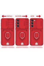 Newface Samsung Galaxy S23 Plus Kılıf Zuma Kartvizitli Yüzüklü Silikon - Lacivert - Görsel 4