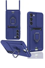 Newface Samsung Galaxy S23 Plus Kılıf Zuma Kartvizitli Yüzüklü Silikon - Lacivert