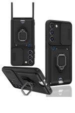 Newface Samsung Galaxy S23 Plus Kılıf Zuma Kartvizitli Yüzüklü Silikon - Siyah