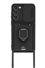 Newface Samsung Galaxy S23 Plus Kılıf Zuma Kartvizitli Yüzüklü Silikon - Siyah - Görsel 2