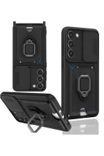 Newface Samsung Galaxy S23 Plus Kılıf Zuma Kartvizitli Yüzüklü Silikon - Siyah - Görsel 2