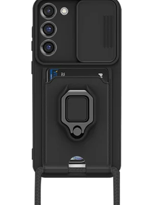 Newface Samsung Galaxy S23 Plus Kılıf Zuma Kartvizitli Yüzüklü Silikon - Siyah