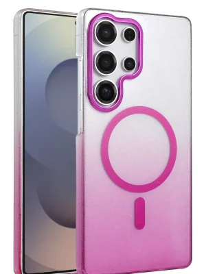 Newface Samsung Galaxy S23 Ultra Glossy Magsafe Kapak - Mor