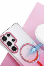 Newface Samsung Galaxy S23 Ultra Glossy Magsafe Kapak - Pembe - Görsel 2