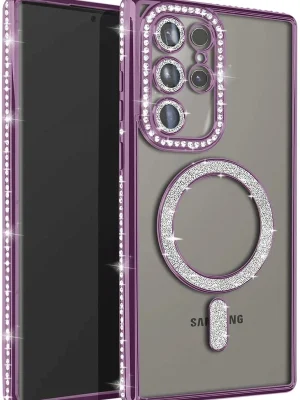 Newface Samsung Galaxy S23 Ultra Joke Simli Magneticsafe Kılıf - Derin Mor