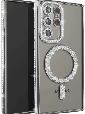 Newface Samsung Galaxy S23 Ultra Joke Simli Magneticsafe Kılıf - Gümüş