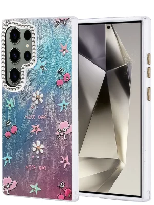 Newface Samsung Galaxy S23 Ultra Kılıf Blade Aynalı Desenli Kapak - Desen 4