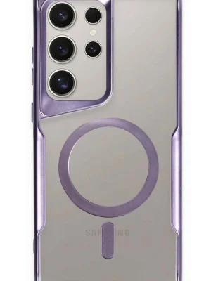 Newface Samsung Galaxy S23 Ultra Kılıf Boyi Magsafe Silikon Kapak - Derin Mor