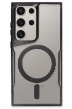 Newface Samsung Galaxy S23 Ultra Kılıf Boyi Magsafe Silikon Kapak - Siyah