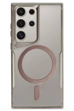 Newface Samsung Galaxy S23 Ultra Kılıf Boyi Magsafe Silikon Kapak - Titan Gri