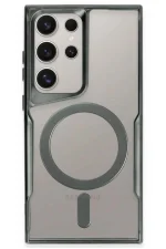 Newface Samsung Galaxy S23 Ultra Kılıf Boyi Magsafe Silikon Kapak - Yeşil