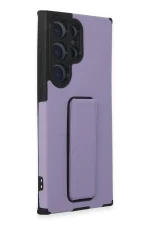 Newface Samsung Galaxy S23 Ultra Kılıf Mega Standlı Silikon - Lila - Görsel 2