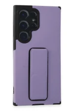 Newface Samsung Galaxy S23 Ultra Kılıf Mega Standlı Silikon - Lila